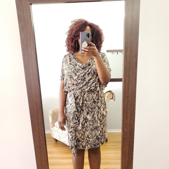 R&m Richards women dress animal print size 14W side zipper - Picture 4 of 15